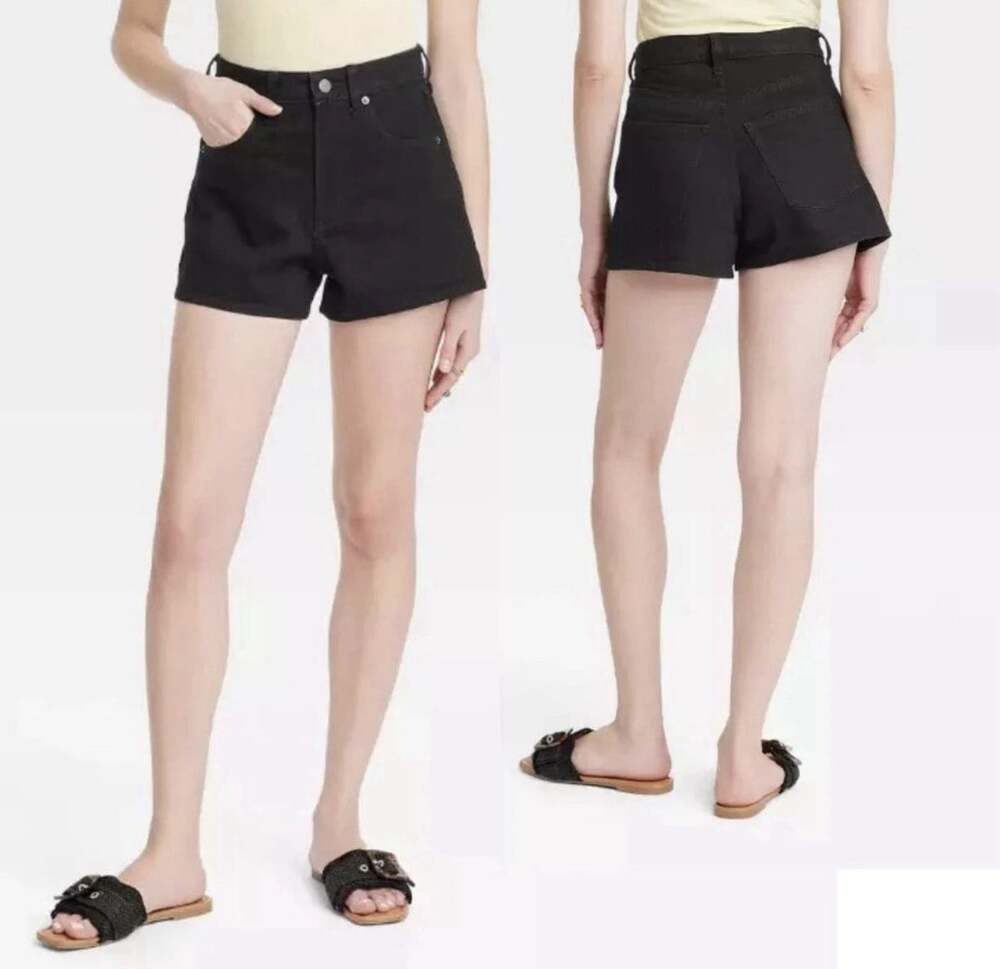 Universal Thread Women's High Rise 90's Cutoff Jean Shorts Black Size 6